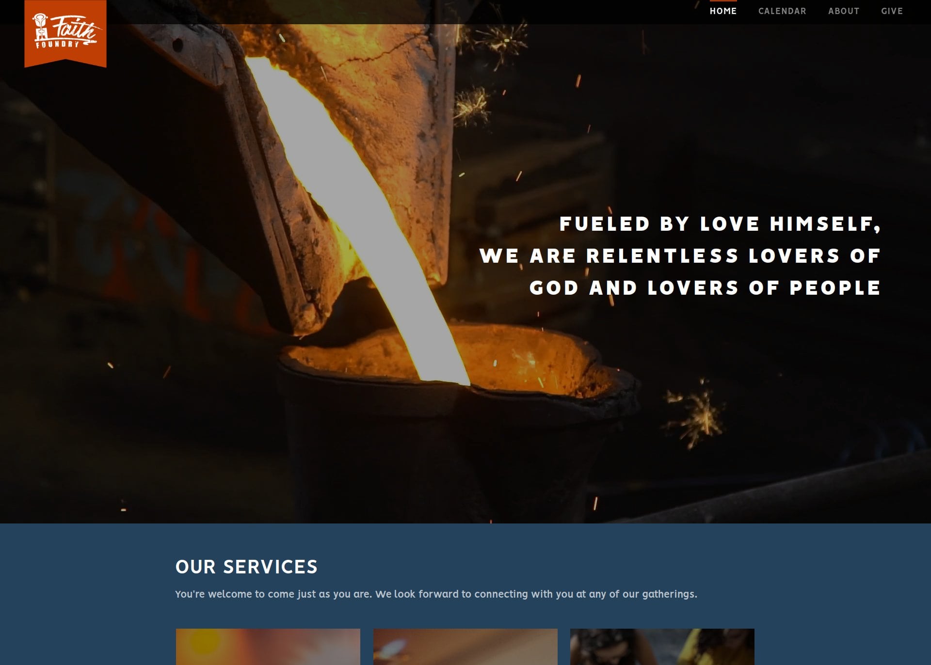 Image of Faith Foundry website