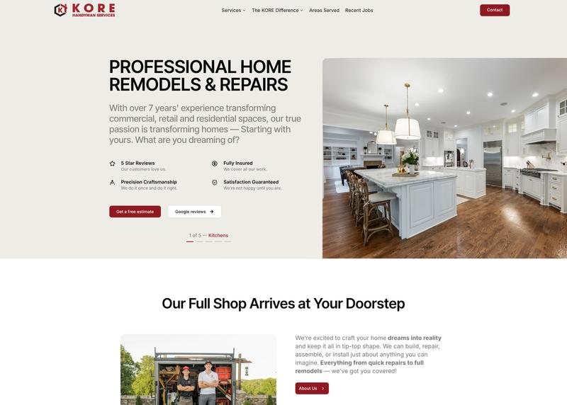Kore Handyman Website