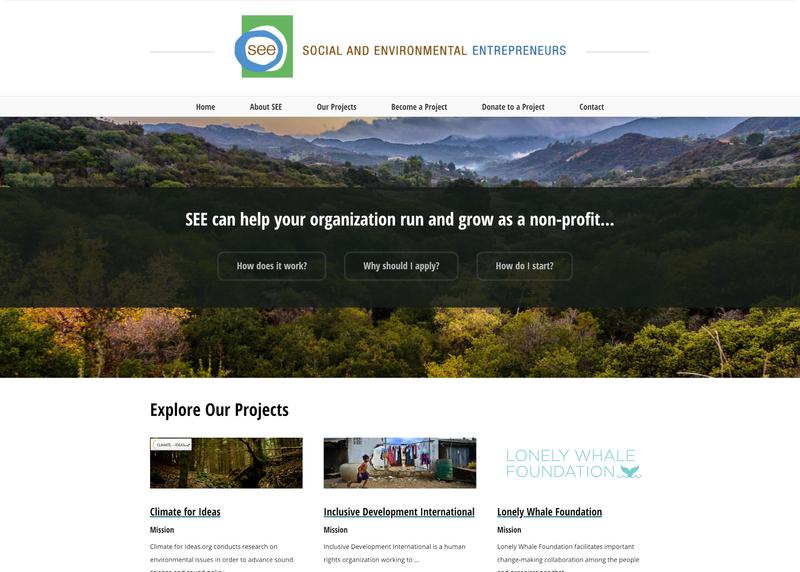 Home page for Social and Environmental Entrepreneurs (SEE) website